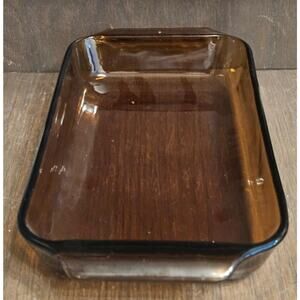 ANCHOR HOCKING Fire King 1.5 Qt Amber Glass 6.5x10 In. Baking Pan Casserole Dish